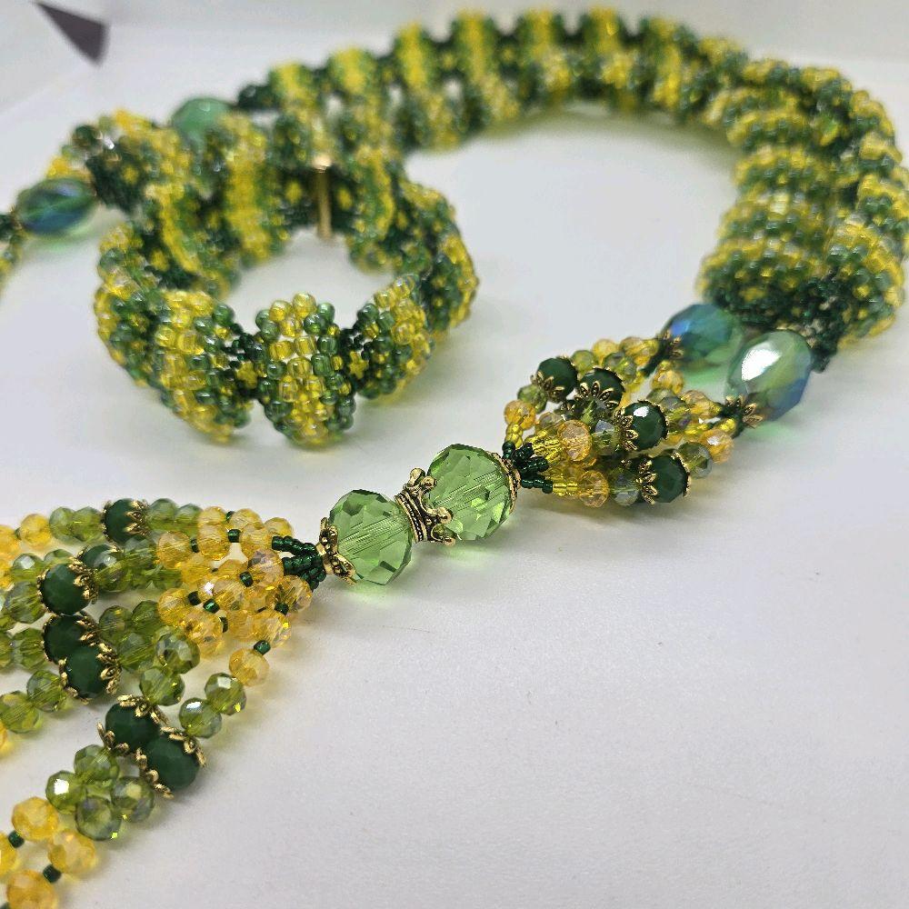 Set of Orishas Pulsera and Collar with Beads and Tassels for Traditional Wear - Imagen 3