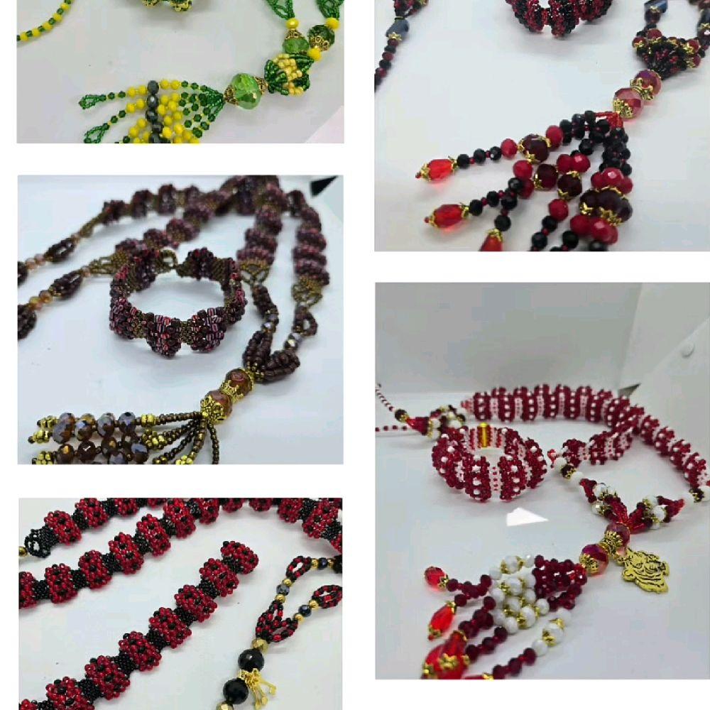 Set of Orishas Pulsera and Collar with Beads and Tassels for Traditional Wear - Imagen 9