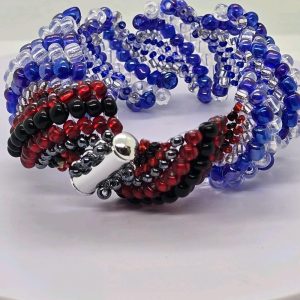 Orisha Yemaya with Elegua Beaded Bracelet - Colorful Beads Design - Pulsera para Orisha Yemaya con Elegua