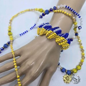 Collar y pulsera las 2 aguas-Oshun Yemaya