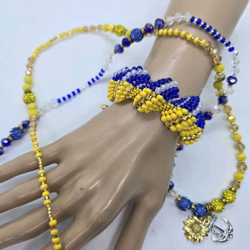 Collar y pulsera las 2 aguas-Oshun Yemaya