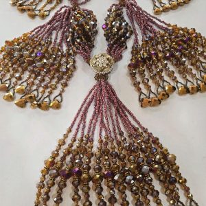 Orisha Oya Collar de Mazo for Sopera with Sparkling Beads and Tassels Decorative Accessory